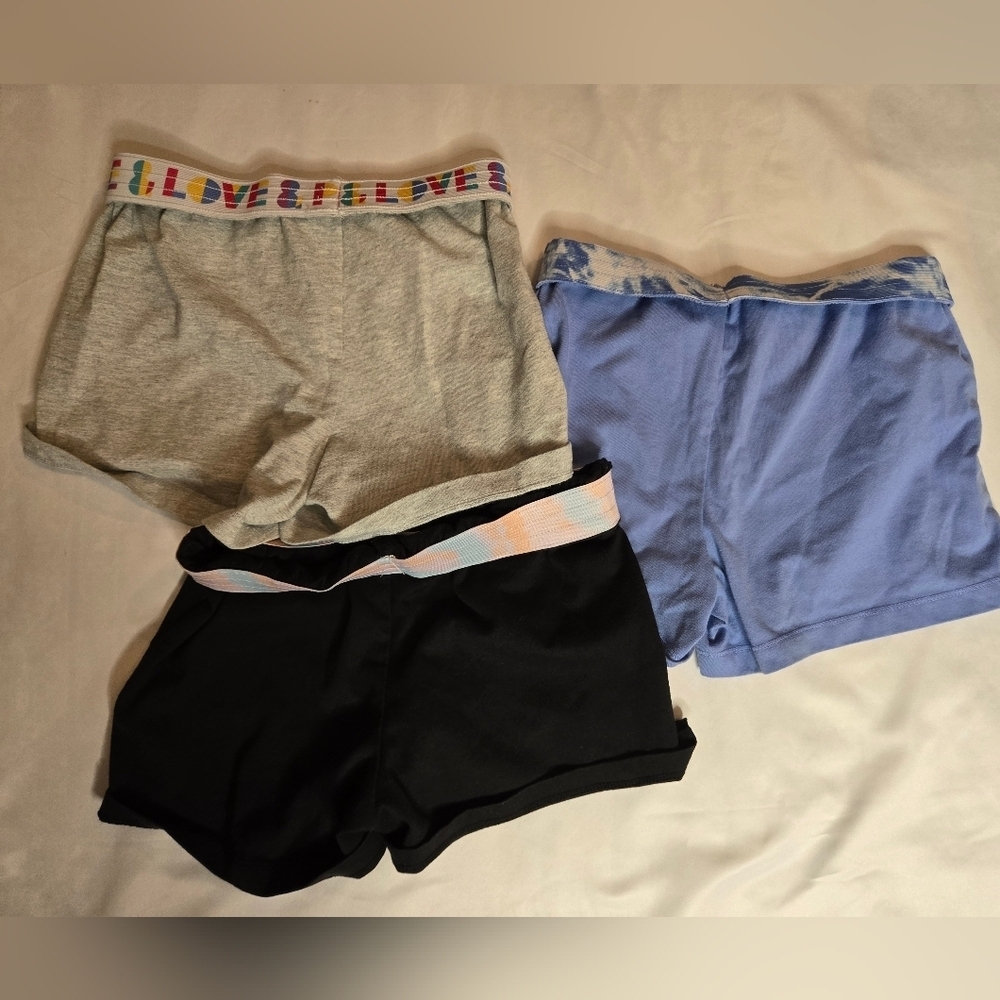 Wonder Nation Girls' Play Shorts Size 7/8 Decortive Elastic Waist Band Set Of 3 - Picture 8 of 11